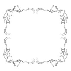 hand drawn wedding invitation card with floral doodle design vector