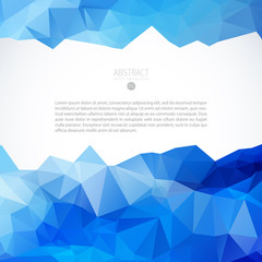Blue triangle background banner brochure template
