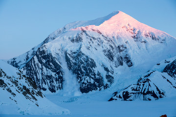 Avalanche on large mountain