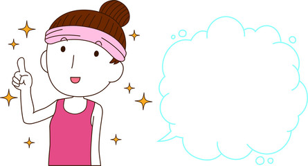 Illustration of a cute lady who is washing the face with Bubble Callout