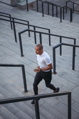 Young man training outdoors