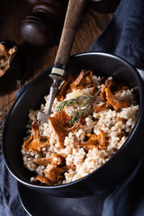 Kaszotto- polish risotto from barley groats with mushrooms
