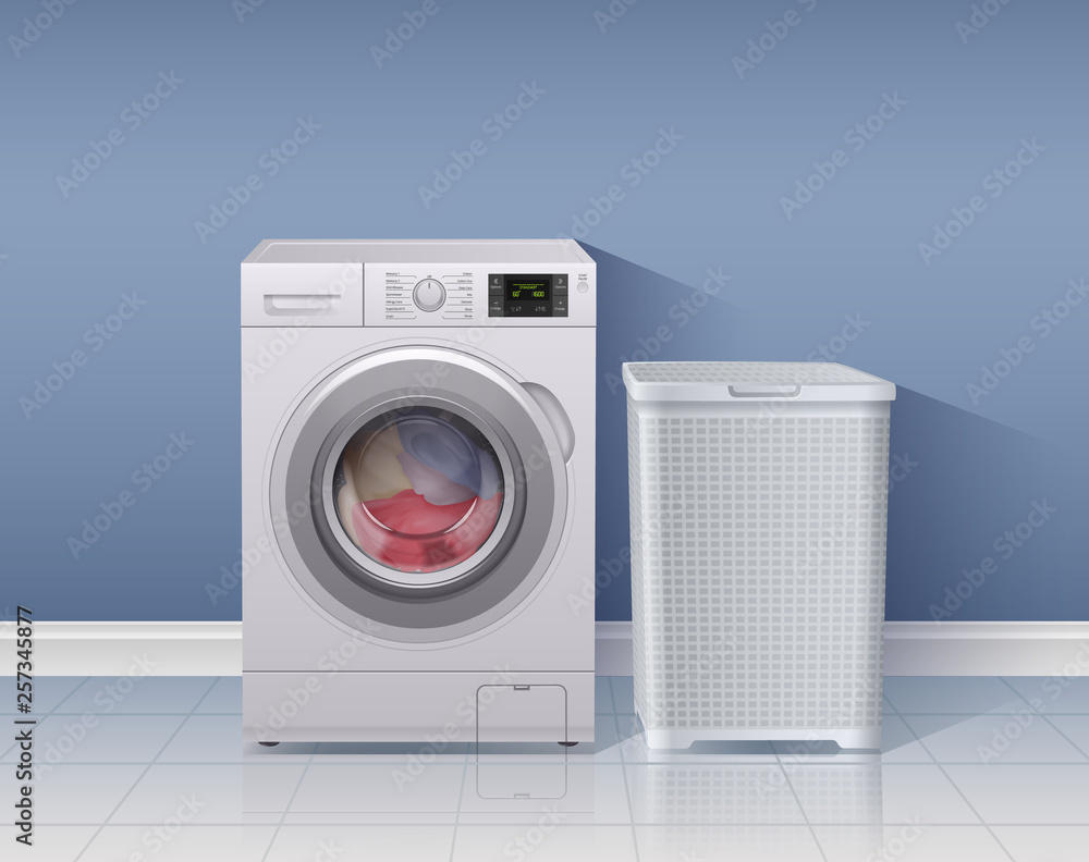 Wall mural Washing Machine Realistic Illustration