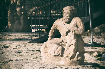 Fototapeta premium Ancient statue at the Maiden Tower