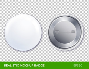 Realistic Mockup Badge Transparent Icon Set