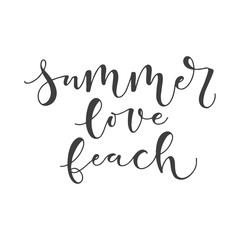 Lettering with phrase Summer love beach. Vector illustration.