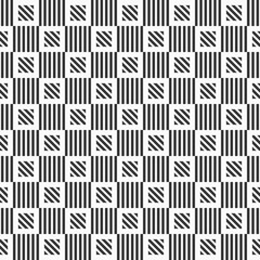 Abstract geometric seamless pattern of striped squares. Repeating geometric tiles.