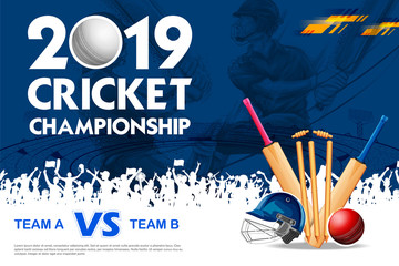 Batsman playing cricket championship sports 2019 - 257349818