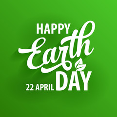 Earth day vector flat poster design template