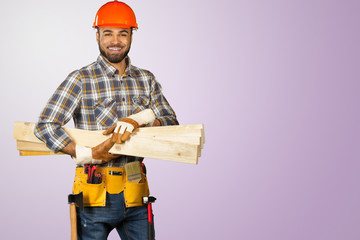 handsome happy workman