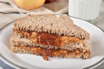 Peanut butter and jelly sandwich