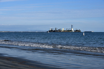 Offshore oil operations off the coast of Long Beach