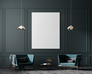 Mock up poster frames in scandinavian style interior © Salih