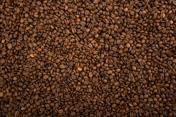 Big pile of coffee beans
