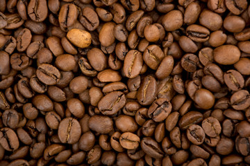 Big pile of coffee beans