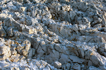Close up of wild rocks on a beach