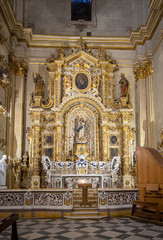 LECCE, Puglia, Italy - Inside interior of Virgin Mary Cathedral ( Basilica di Santa Maria Assunta in Cielo ). Church on Piazza del Duomo square.  Baroque city of Apulia 