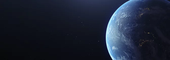 Foto op Plexiglas Fotorealistische aarde vanuit de ruimte © Fox