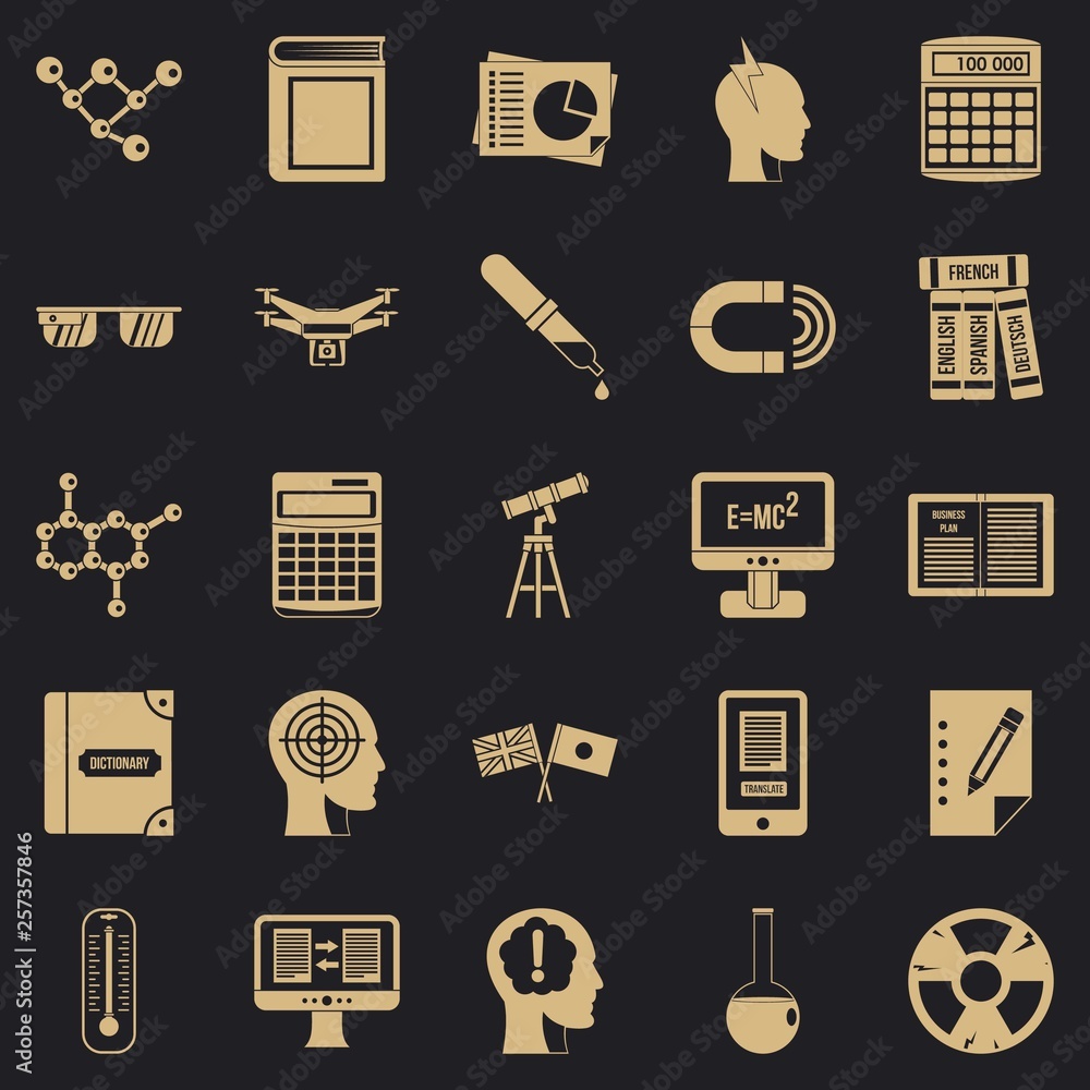 Poster bursary icons set. simple set of 25 bursary vector icons for web for any design