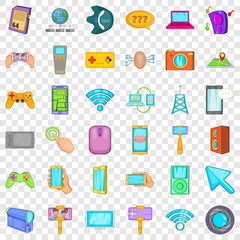 Fototapeta premium Web mobile icons set. Cartoon style of 36 web mobile vector icons for web for any design