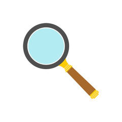 Magnify icon. Search symbol. Magnifying glass in flat style. Vector illustration.