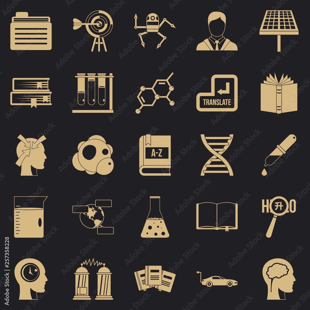 Poster grants icons set. simple set of 25 grants vector icons for web for any design