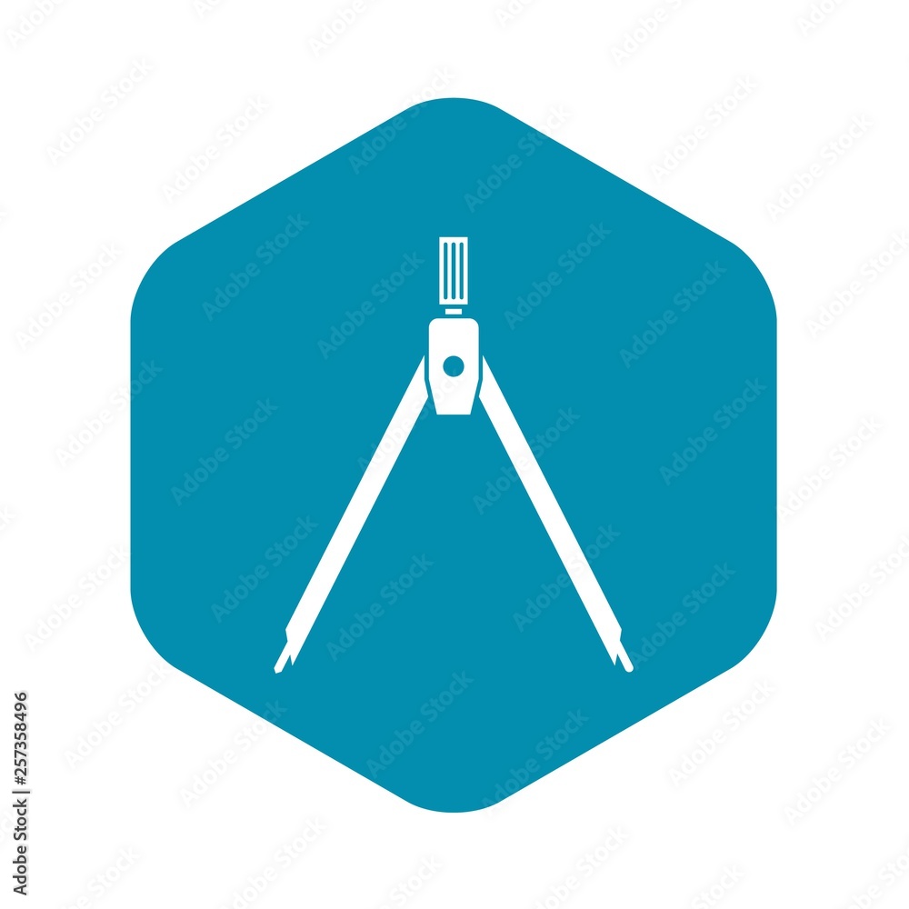 Poster drawing compass icon in simple style isolated on white background. draw symbol
