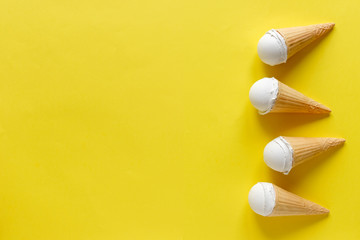 Side border of frozen ice cream cones
