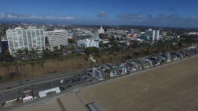 Aerial View Of Santa Monica Skyline California 03.MOV