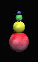 colorful balls on black background