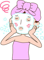 Illustration of a woman with rough skin as after bathing