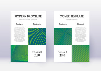 Business cover design template set. Green abstract