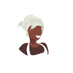 african american waitress in uniform face avatar restaurant staff professional occupation concept female cartoon character portrait white background flat