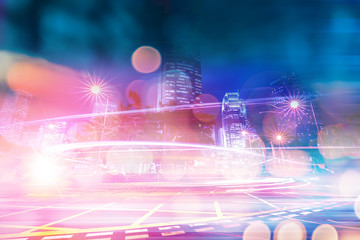 Abstract bokeh city light background