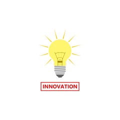 Innovation icon, Light bulb and cog inside