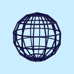 Abstract sphere wireframe. Vector illustration.
