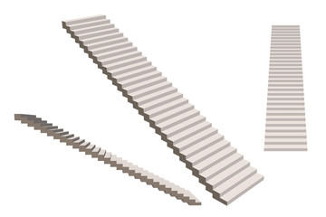 Stairway. Isolated on white background. 3d Vector illustration.