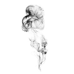 White smoke. Isolated on black background. Vector.