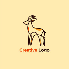 line art illustration of antelope design concept, colorful antelope logo designs. © THE BATTOYART