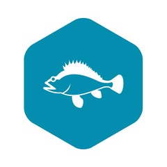 Rose fish, Sebastes norvegicus icon in simple style isolated vector illustration