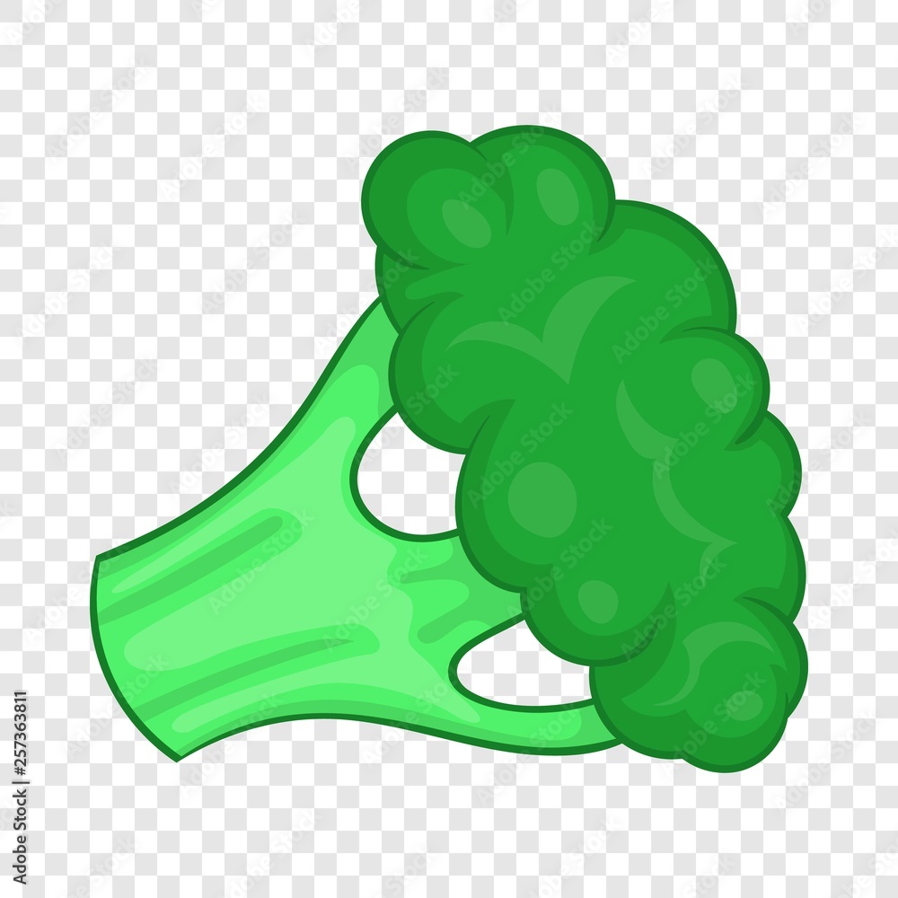 Aufkleber broccoli icon in cartoon style isolated on background for any web design
