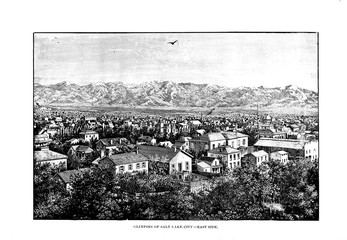 Salt Lake City. Engraving illustration