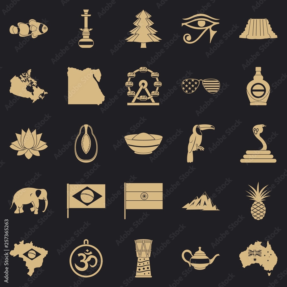 Aufkleber feature icons set. simple set of 25 feature vector icons for web for any design