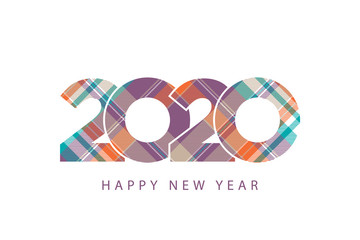 Tartan plaid orange blue texture 2020 happy new year