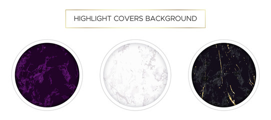 Highlight covers backgrounds. Set of marble design
