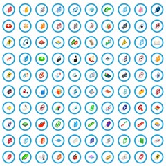 100 mobile app icons set in isometric 3d style for any design vector illustration