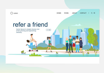 Refer a friend word concept.