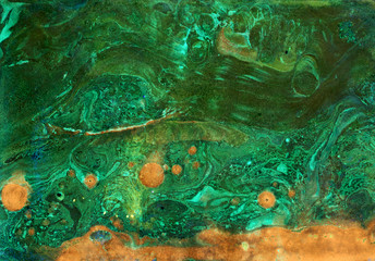 abstract black  green yellow fluid art marble texture, acrylics