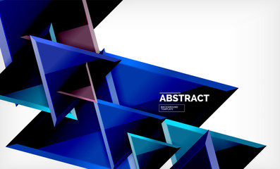 Tech futuristic geometric 3d shapes, minimal abstract background