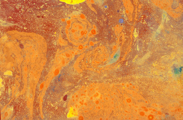abstract orange gold fluid art marble texture, acrylics art